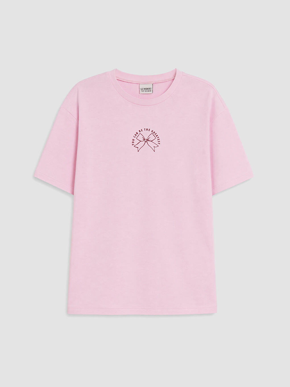 Pembe Baskılı Kız Çocuk Tişört