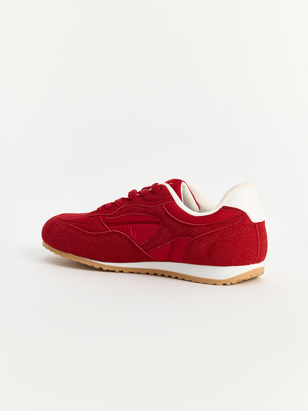 Kırmızı Süet Görünümlü Kadın Sneaker-2
