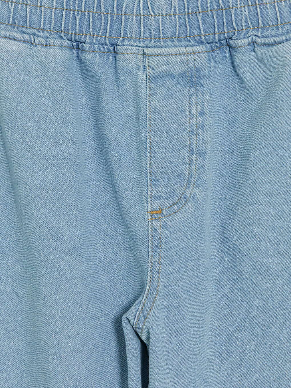İndigo Beli Lastikli Kadın Jean Pantolon-1