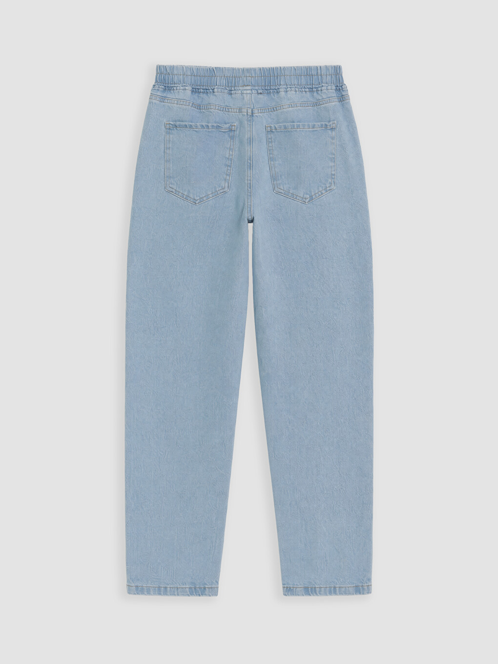 İndigo Beli Lastikli Kadın Jean Pantolon-2