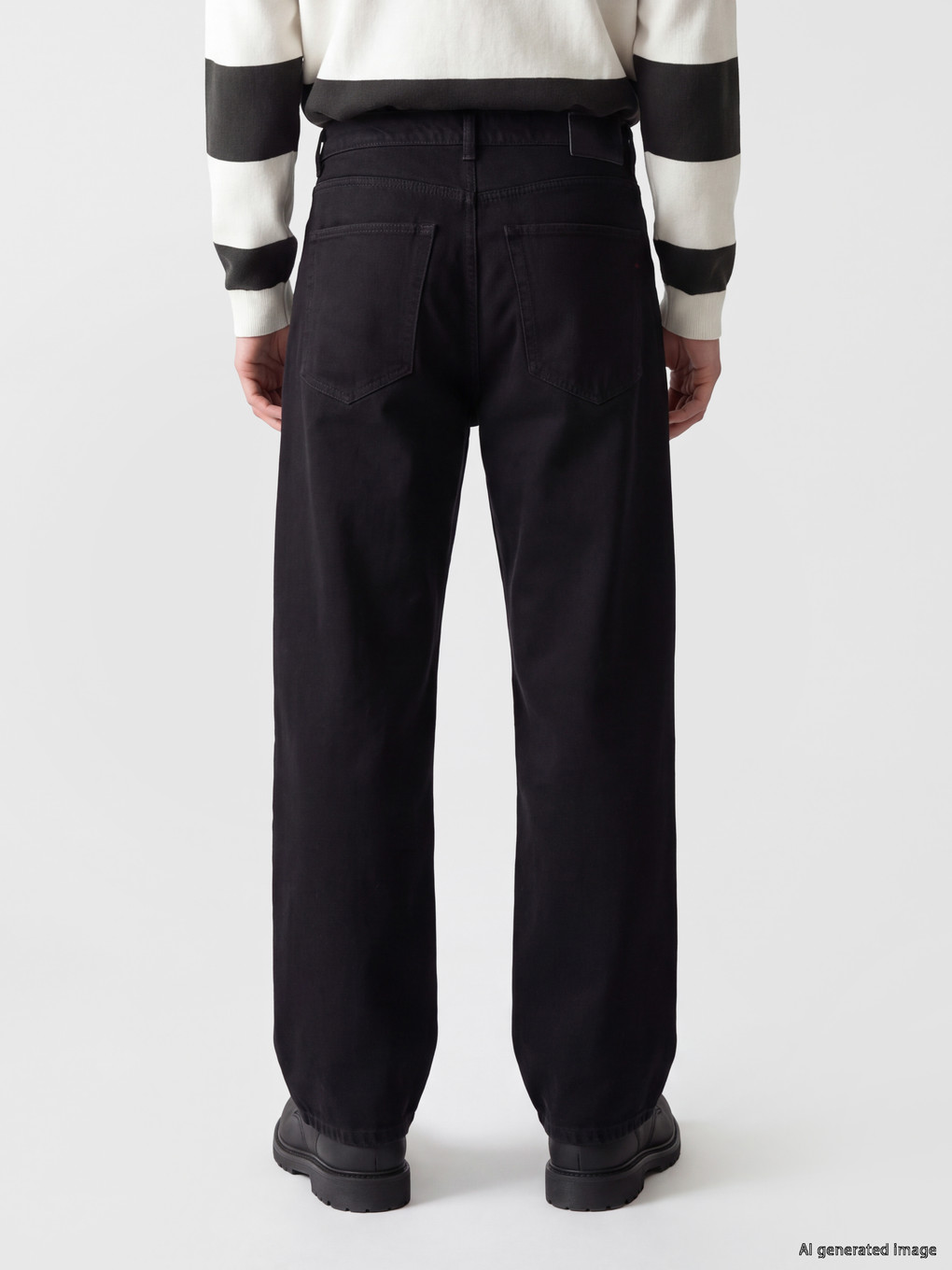 Siyah Super Baggy Fit Erkek Jean Pantolon-3