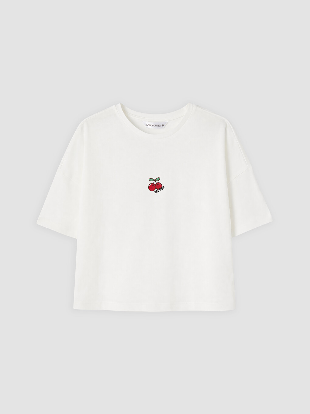 Ekru Bisiklet Yaka Nakışlı Kadın Şortlu Pijama Takımı-1