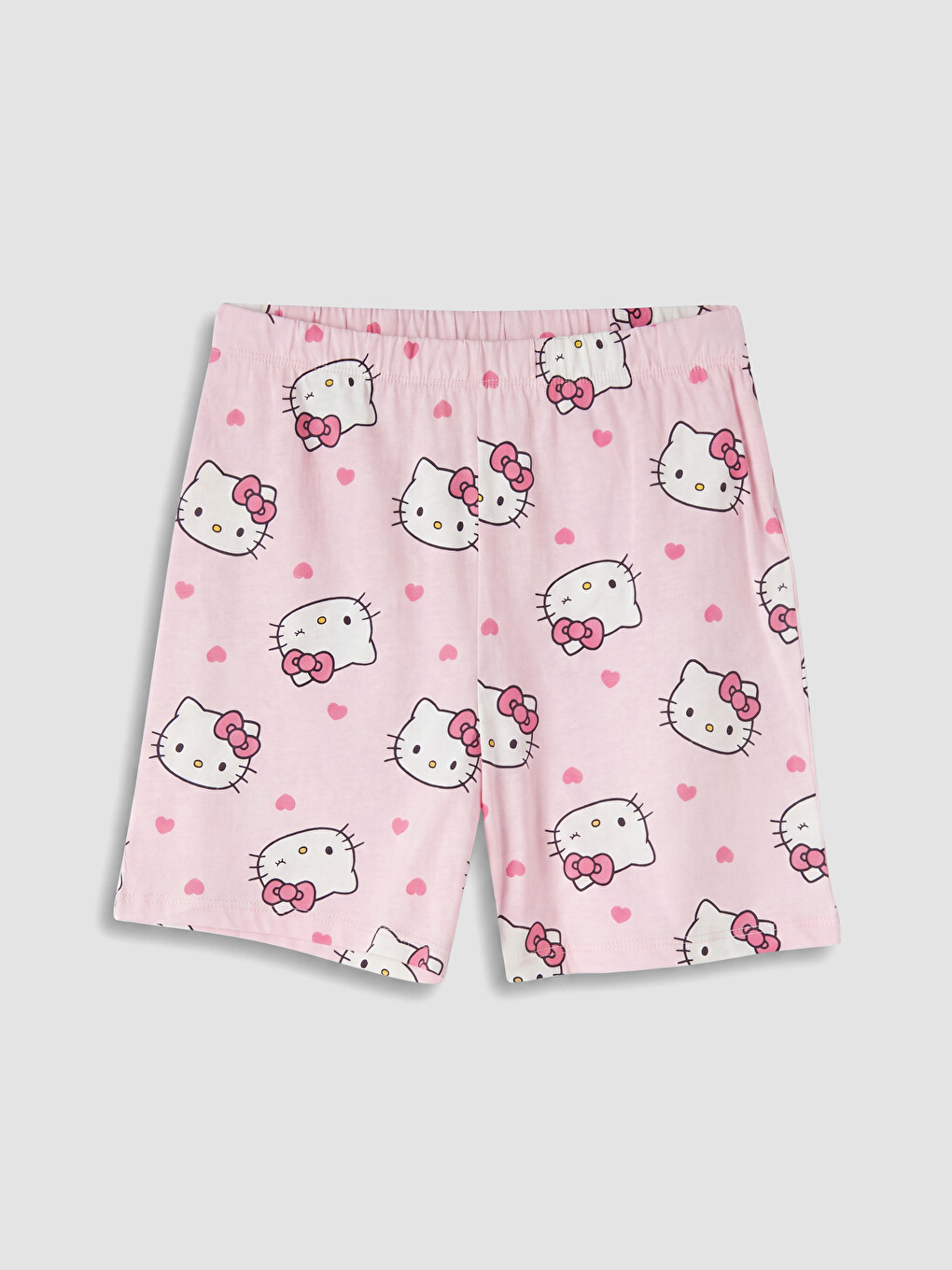 Pembe Hello Kitty Baskılı Kadın Şortlu Pijama Takımı-4