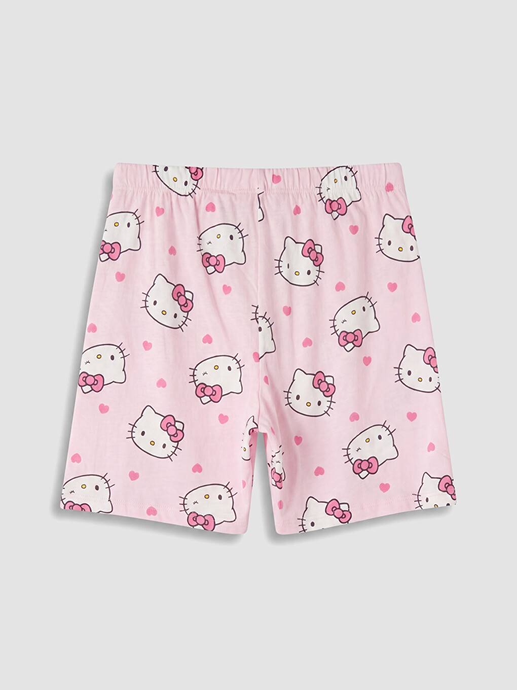 Pembe Hello Kitty Baskılı Kadın Şortlu Pijama Takımı-6