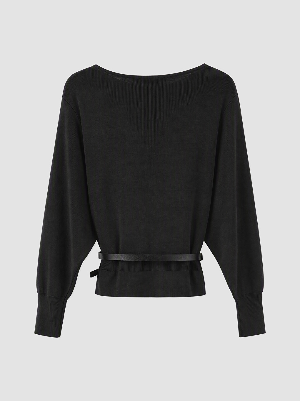 Slash Neck Belted Women's Knitwear Sweater-6