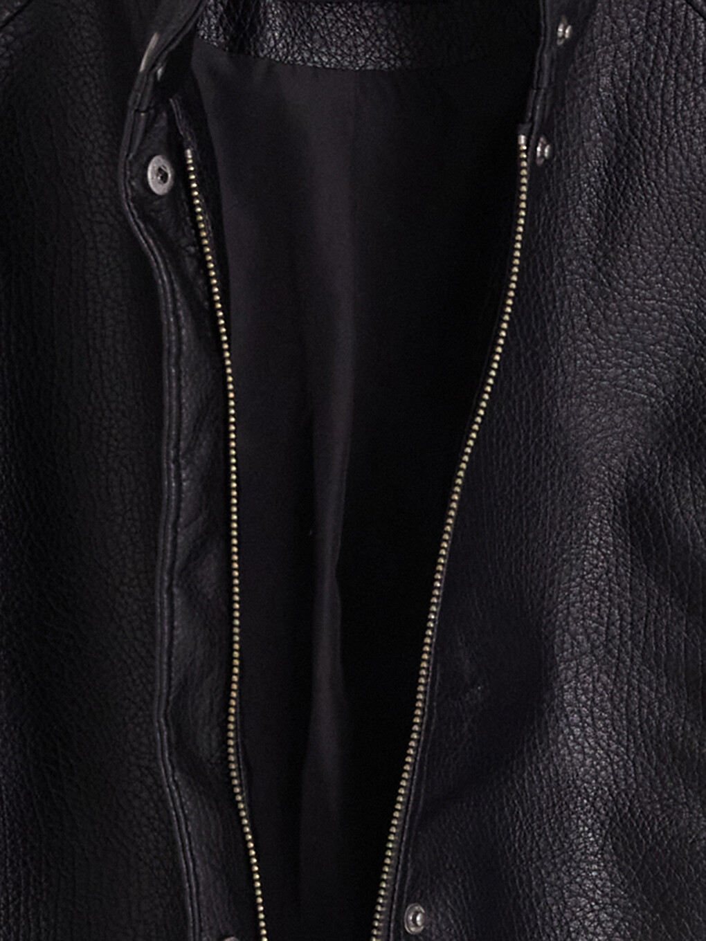 Mock Neck Women's Faux Leather Jacket-6