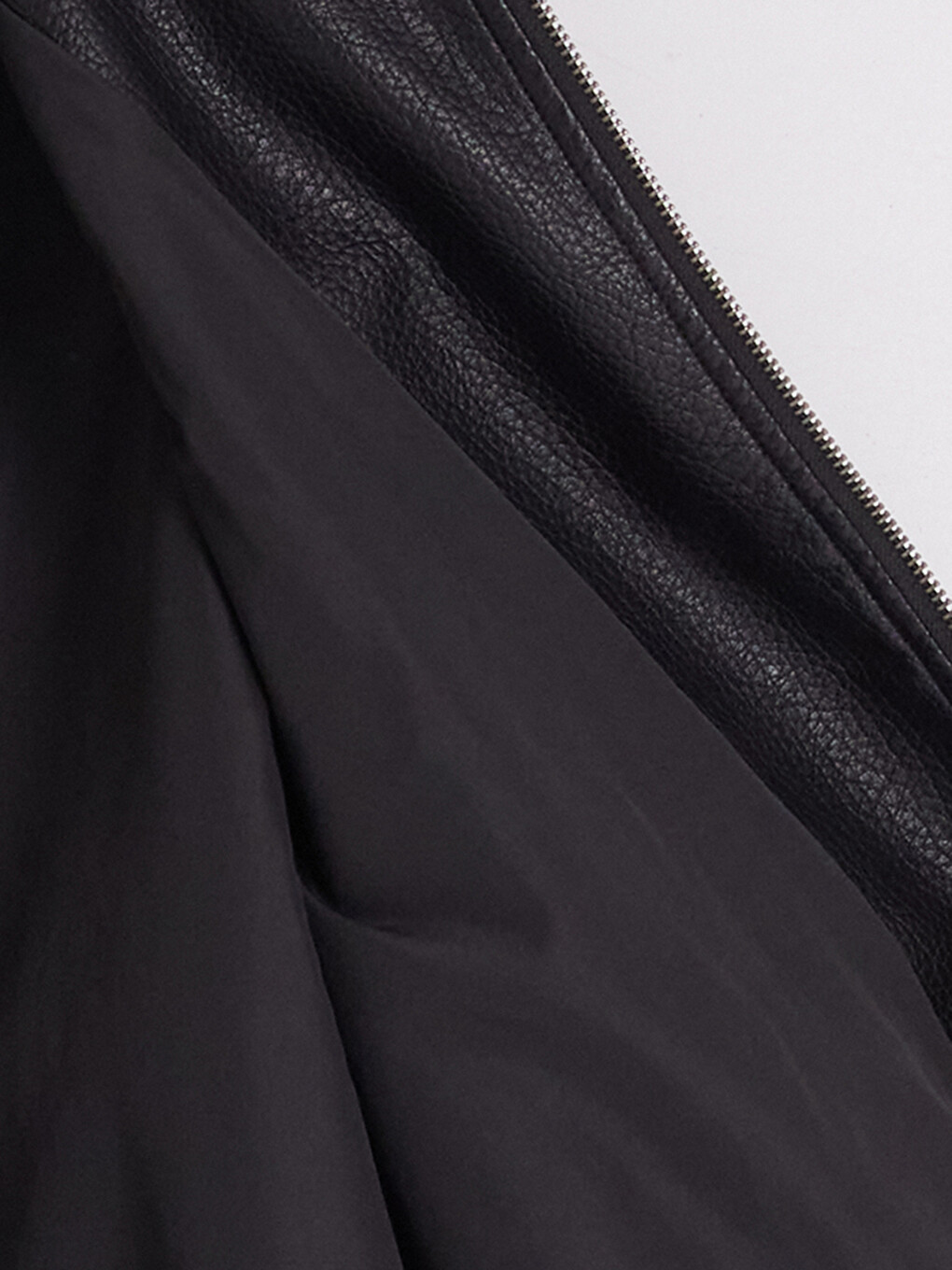 Mock Neck Women's Faux Leather Jacket-7