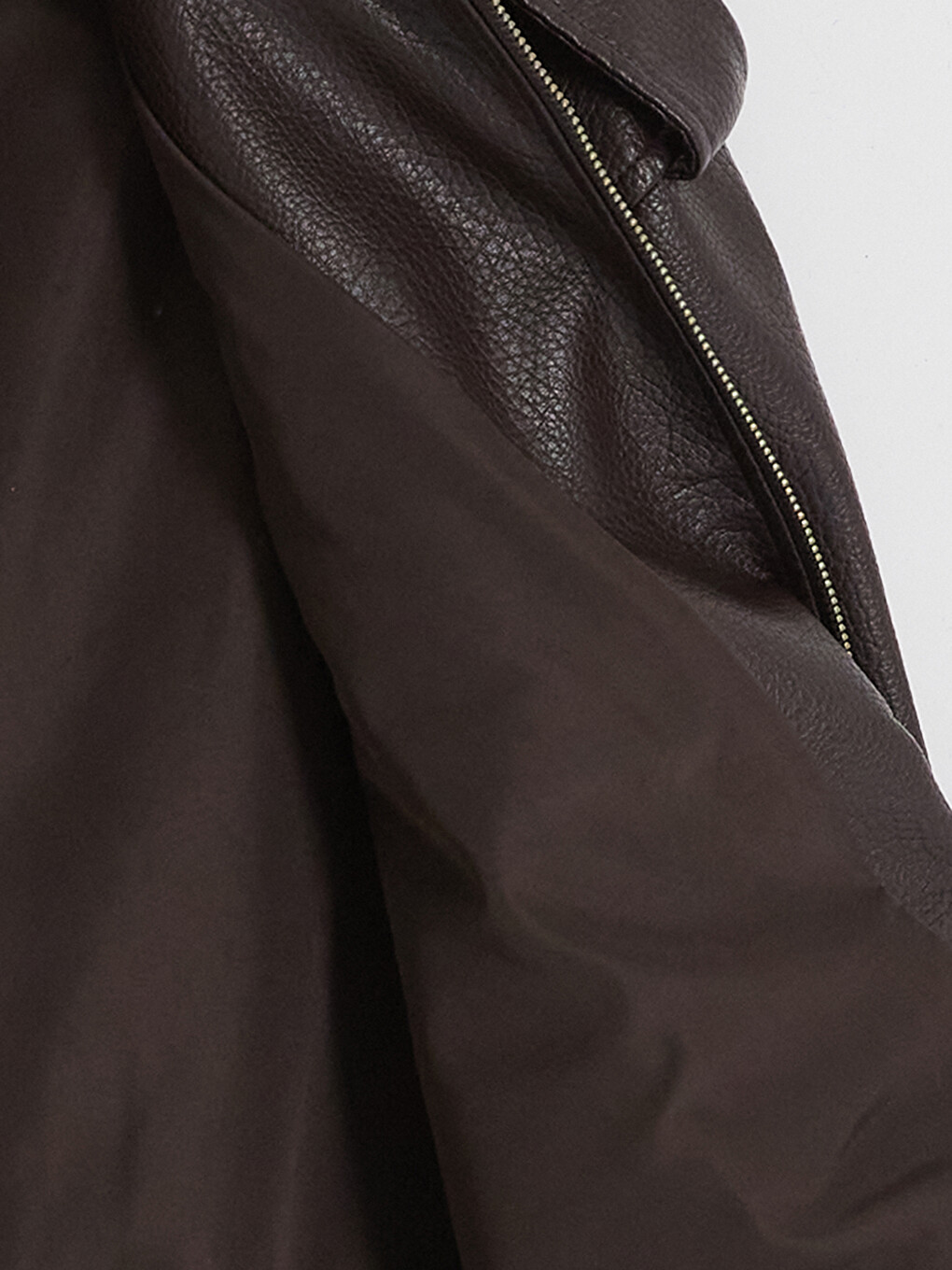 Mock Neck Women's Faux Leather Jacket-5
