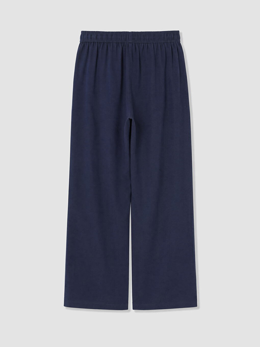 Lacivert Beli Lastikli Geniş Paça Kadın Pantolon-2