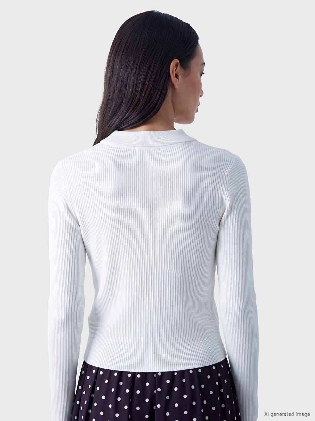 Shirt Collar Women's Knitwear Sweater-4