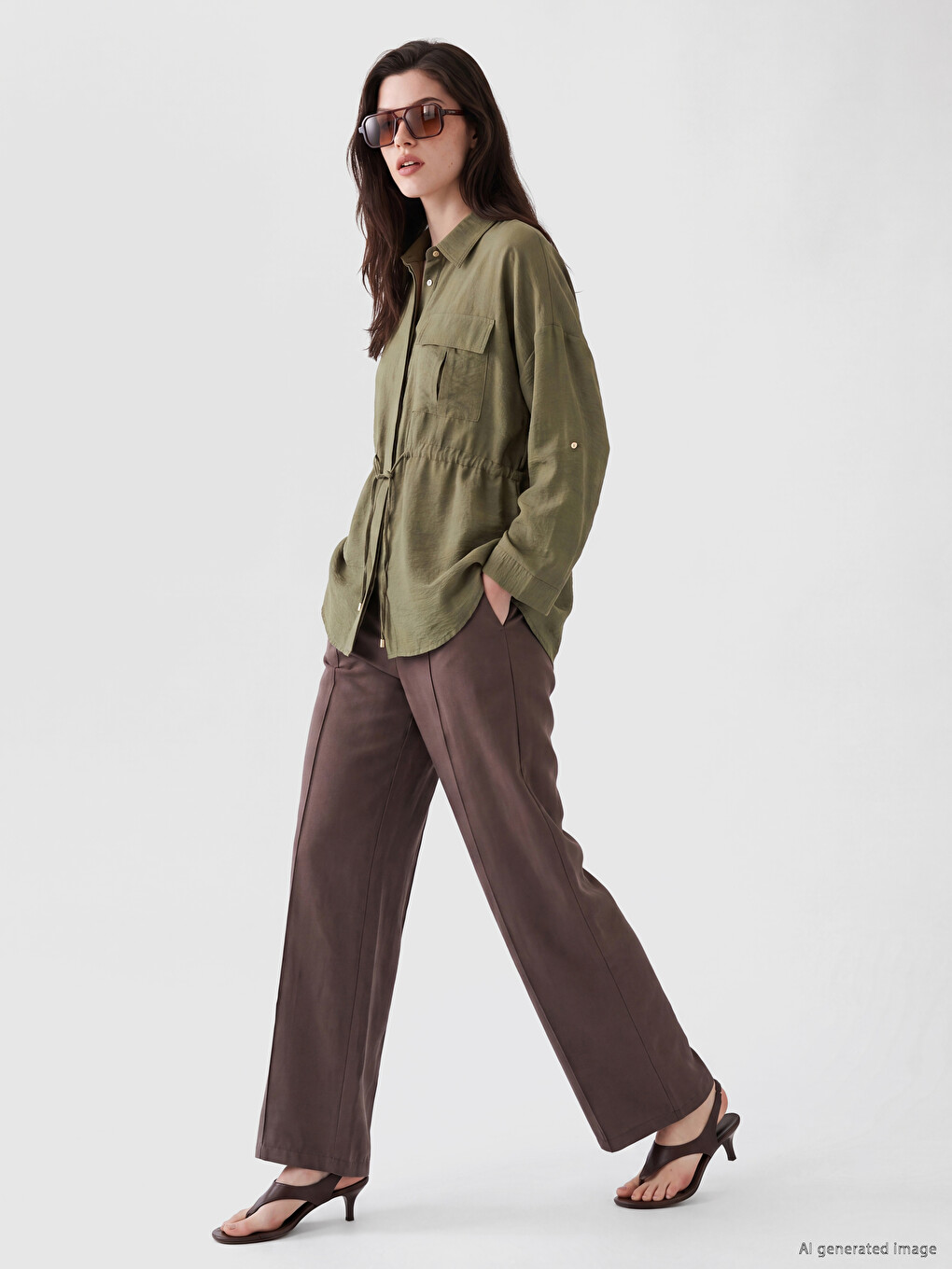 Elastic Waist Modal Blend Women's Trousers