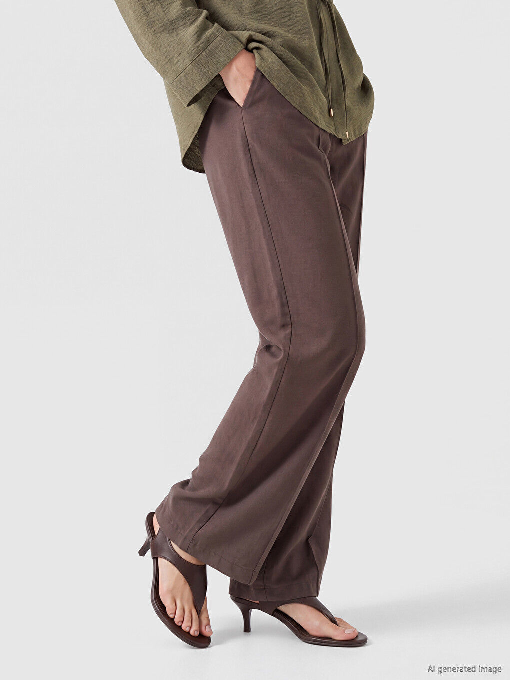 Elastic Waist Modal Blend Women's Trousers-1