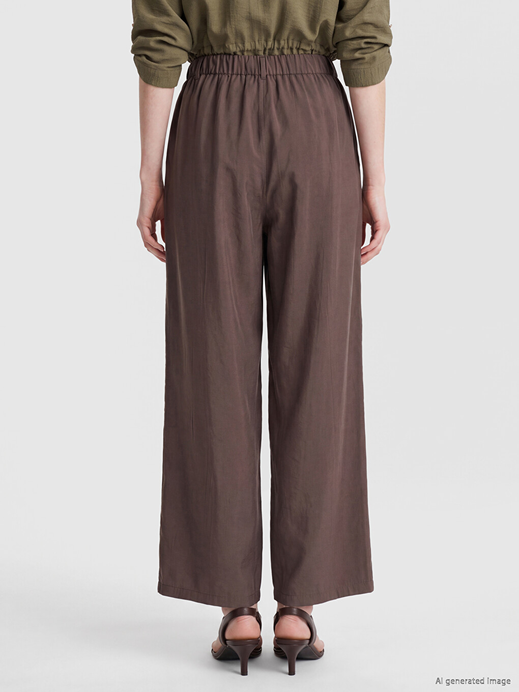 Elastic Waist Modal Blend Women's Trousers-3