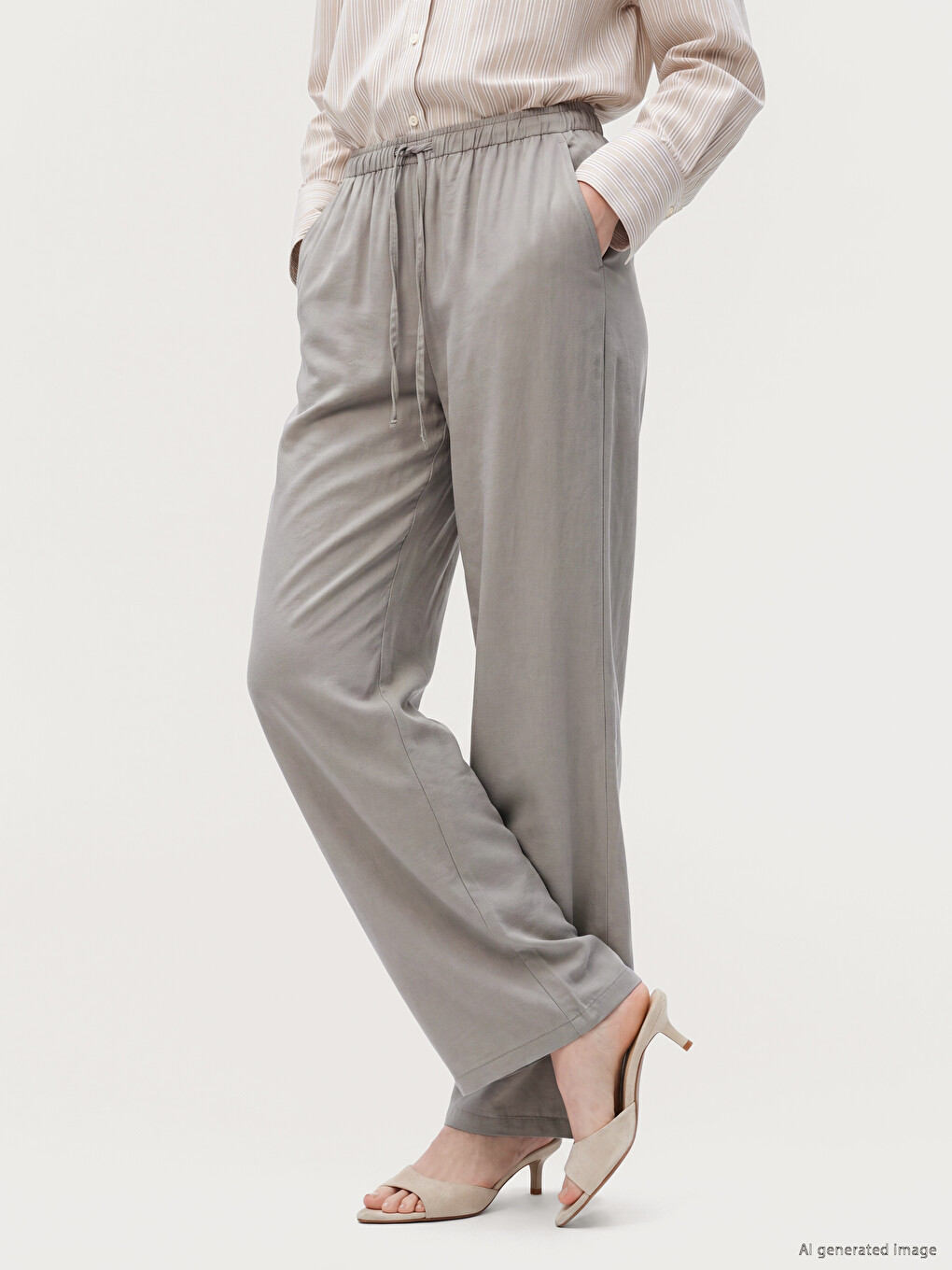 Elastic Waist Modal Blend Women's Trousers-1