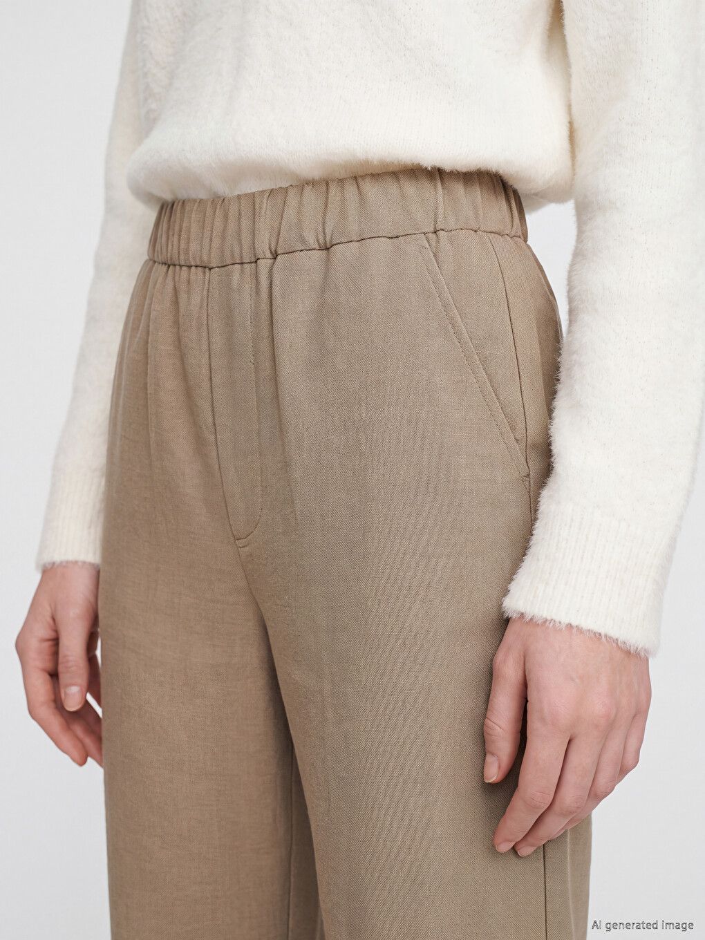 Woman Beige Trousers-2