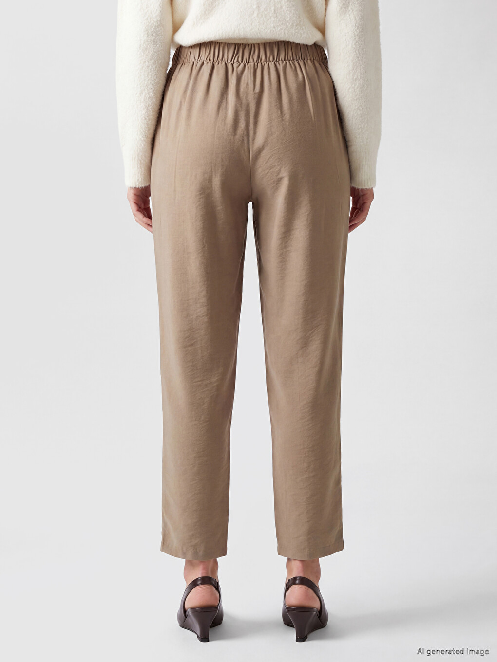 Woman Beige Trousers-3