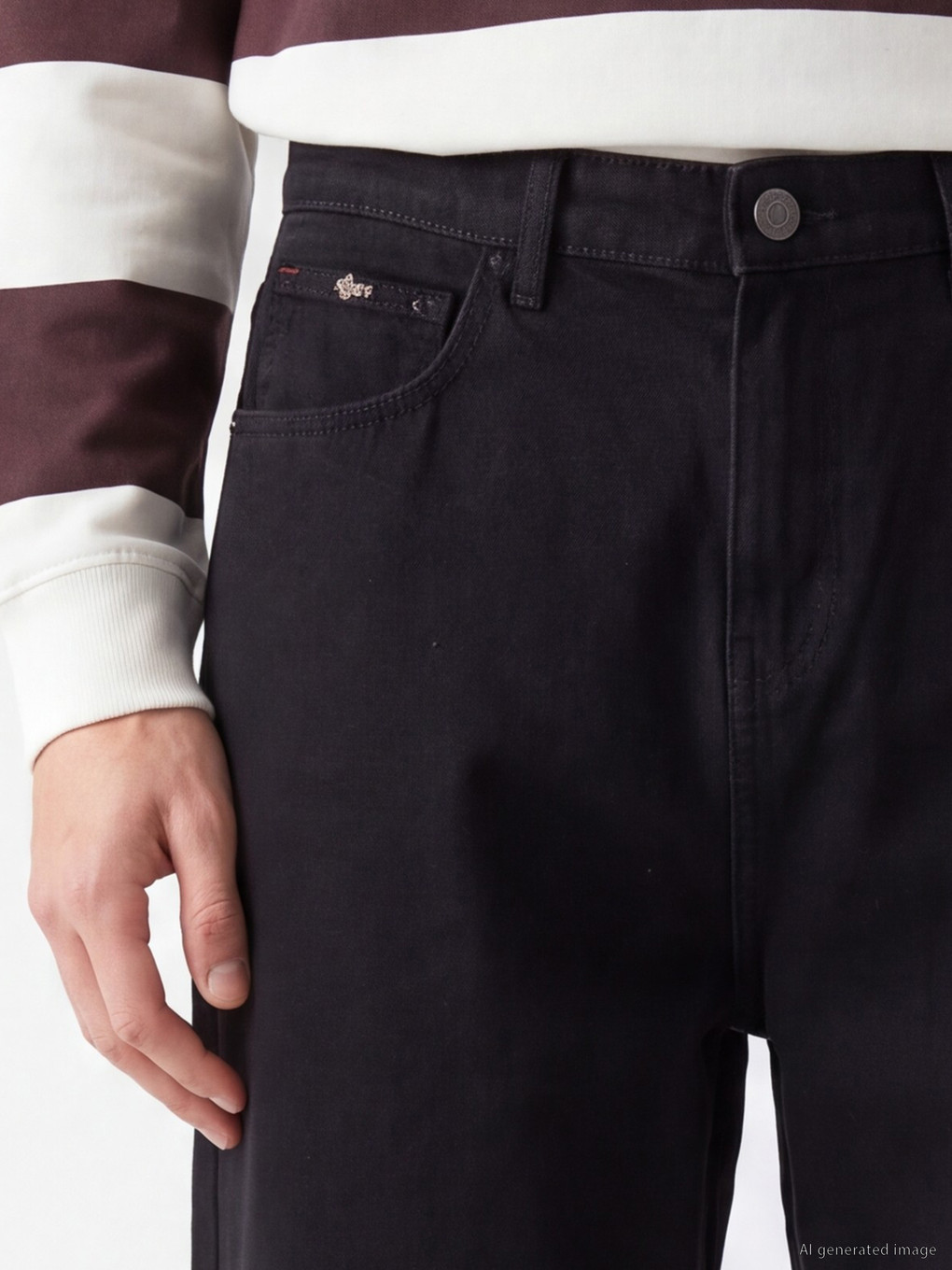 Siyah Süper Baggy Fit Erkek Jean Pantolon-2