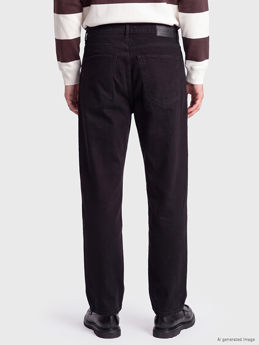 Siyah Süper Baggy Fit Erkek Jean Pantolon-3