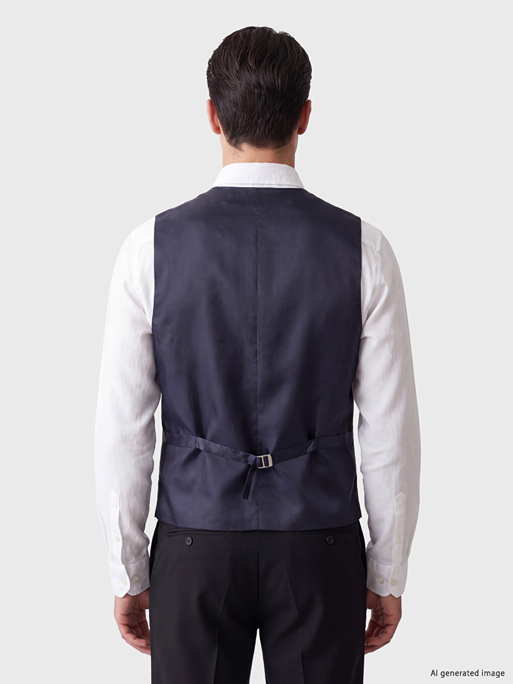 Lacivert Slim Fit Erkek Klasik Yelek-2