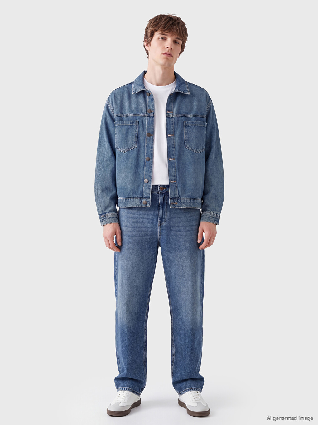İndigo Relax Fit Erkek Jean Ceket-1