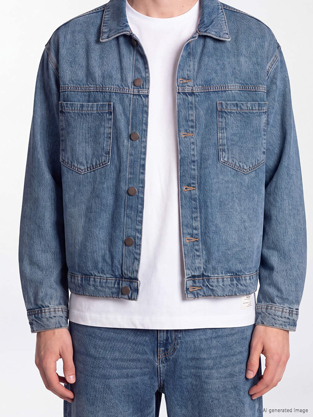 İndigo Relax Fit Erkek Jean Ceket-2