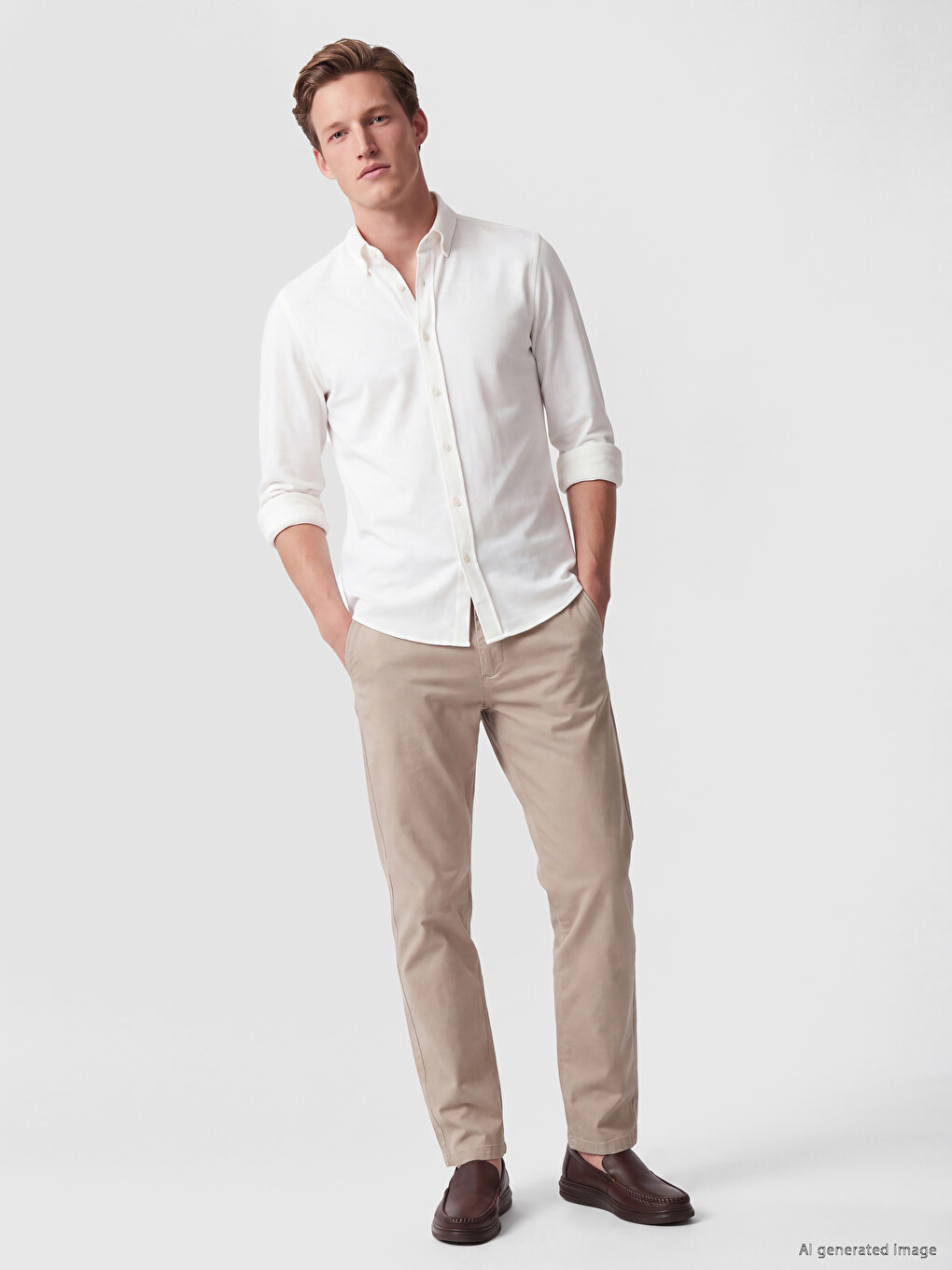 Bej Regular Fit Gabardin Erkek Pantolon