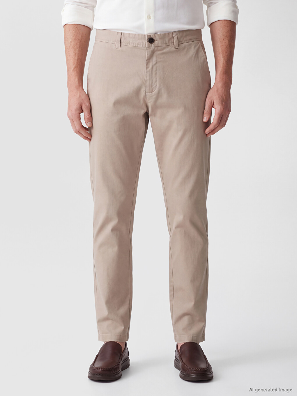 Bej Regular Fit Gabardin Erkek Pantolon-1