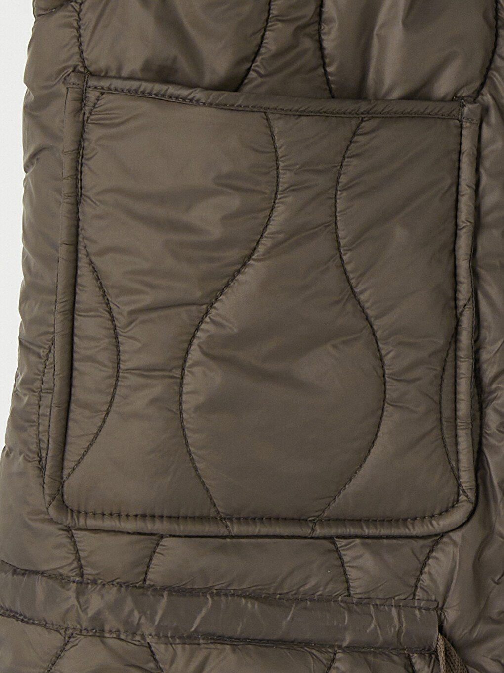 Kahverengi Kapitone Oversize Kadın Şişme Yelek-3