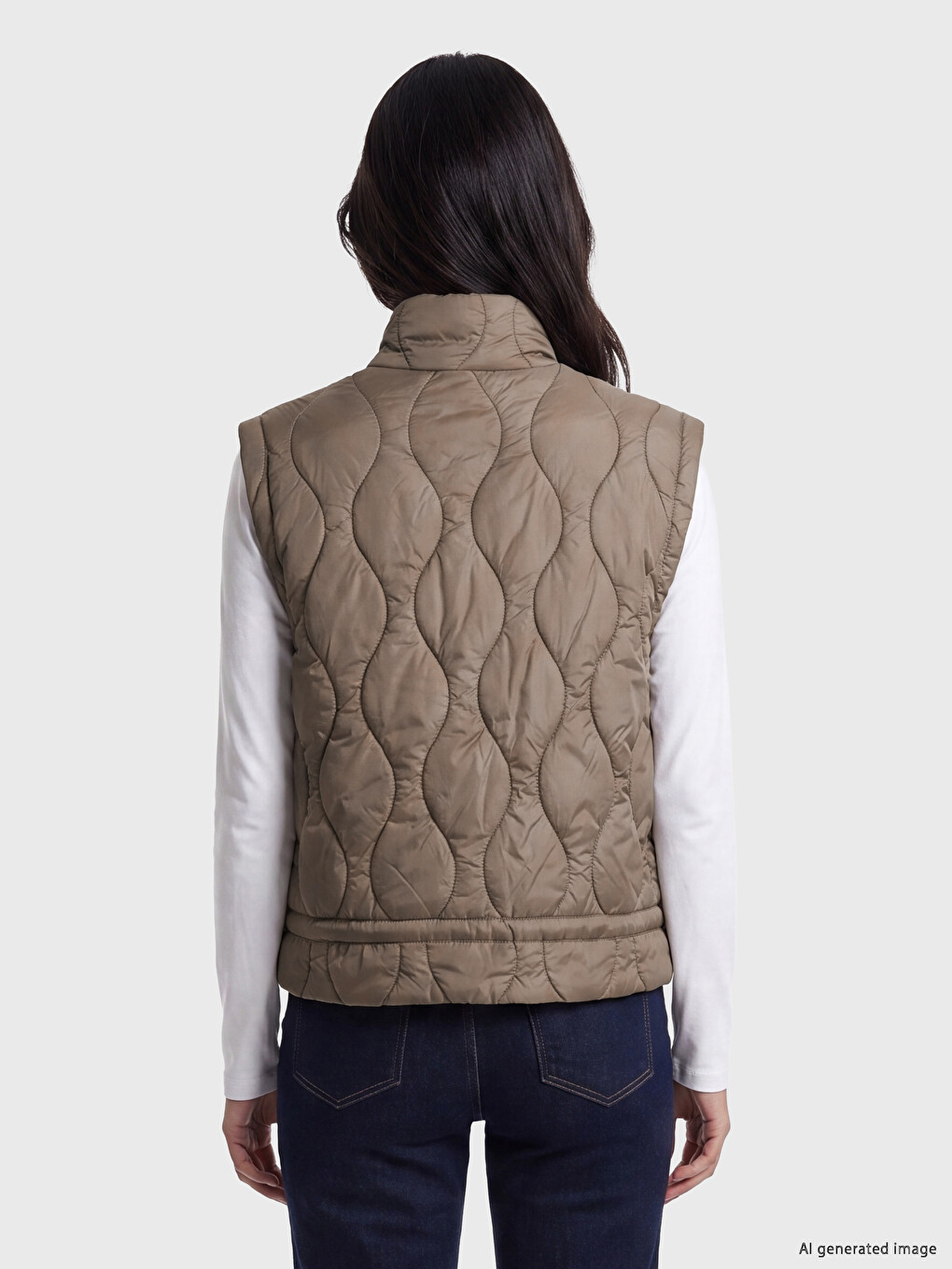 Quilted Oversize Women's Puffer Gilet-3