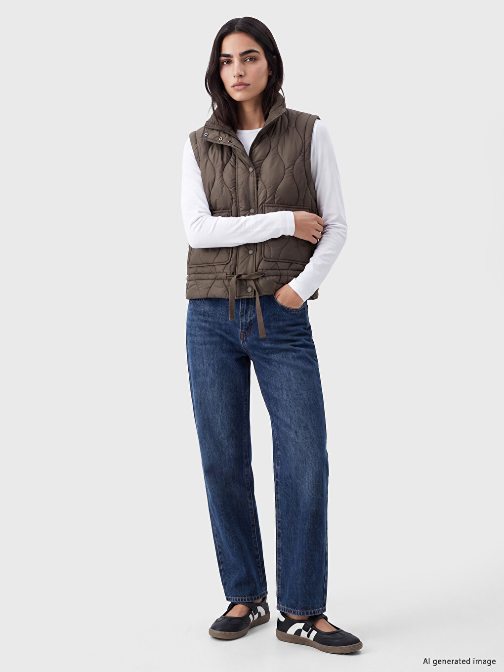 Quilted Oversize Women's Puffer Gilet-1