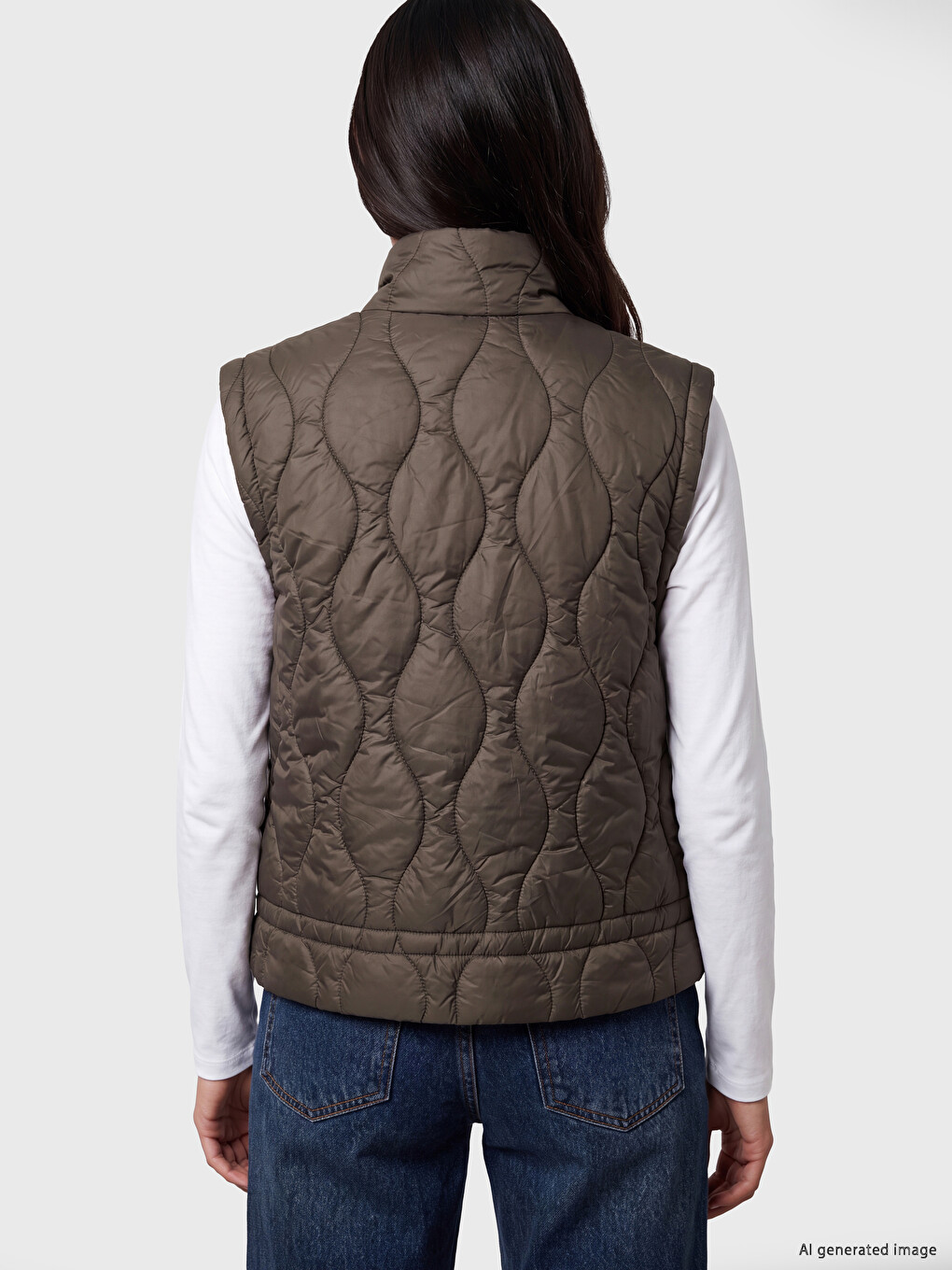 Quilted Oversize Women's Puffer Gilet-3