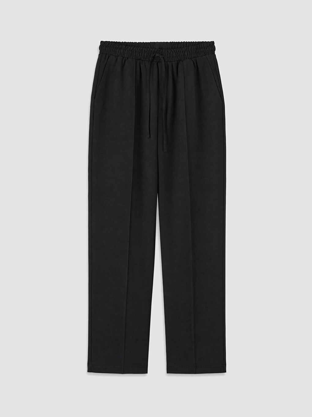 Siyah Beli Lastikli Loose Fit Kadın Pantolon-4