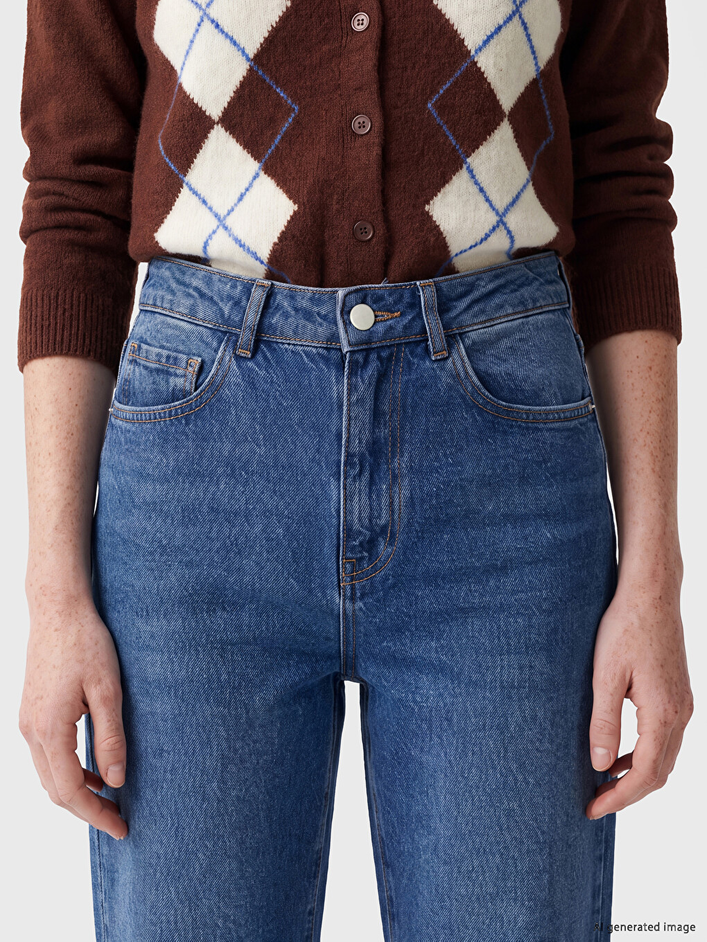 İndigo Straight Fit Kadın Jean Pantolon-2
