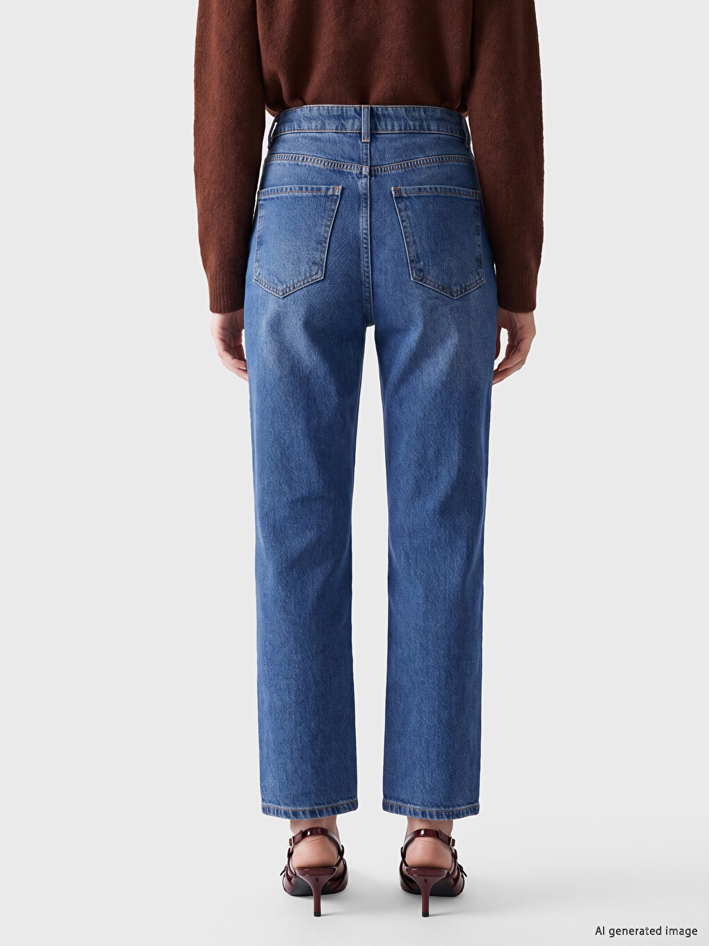 İndigo Straight Fit Kadın Jean Pantolon-3