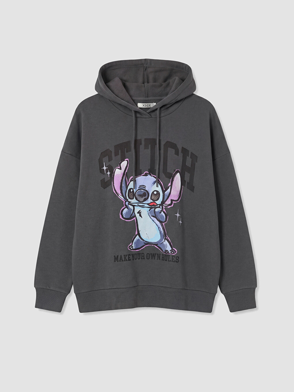 Stitch Štampana Oversize Ženska Debela Dukserica Sa Kapuljačom-4