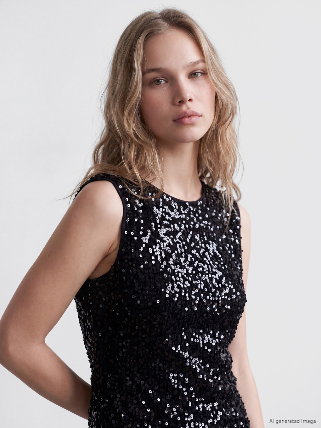 Sequined Mini Evening Dress-1