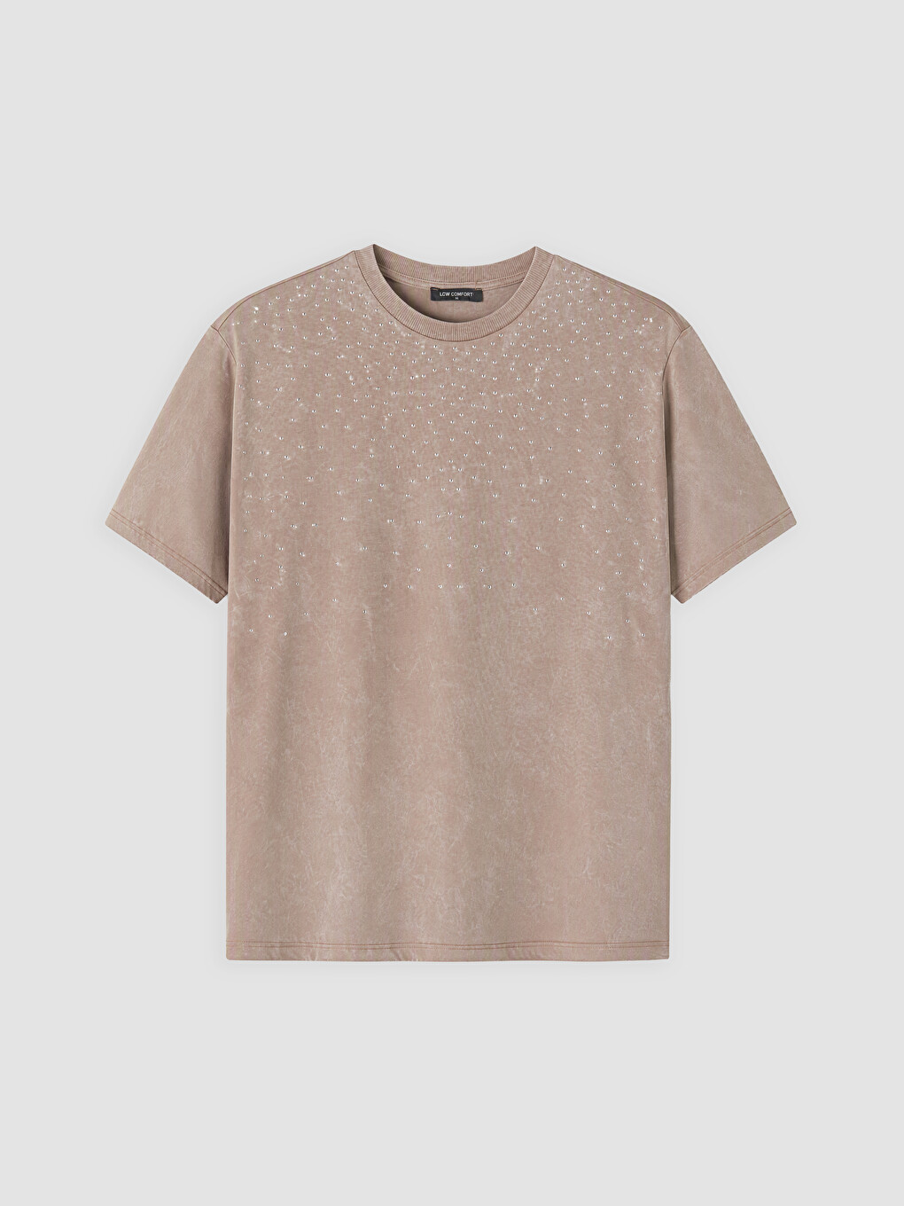T-shirt Pambuku 100% Me Jakë Të Rrumbullakët E Zbukuruar Me Gurë Vezullues Për Gra-4