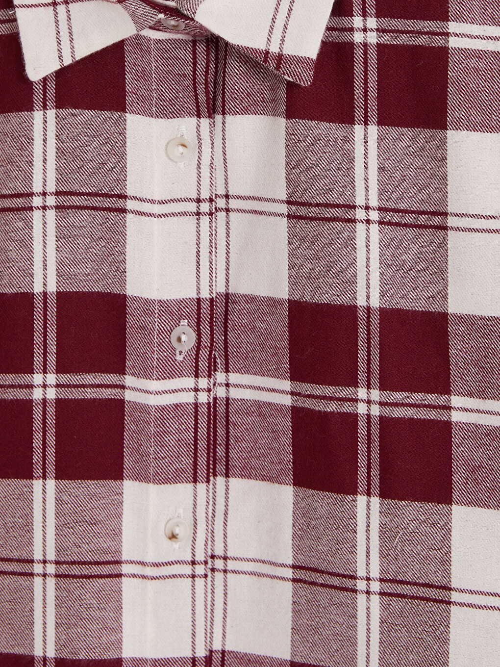 Bordo Ekose Oversize Kadın Oduncu Gömlek-1