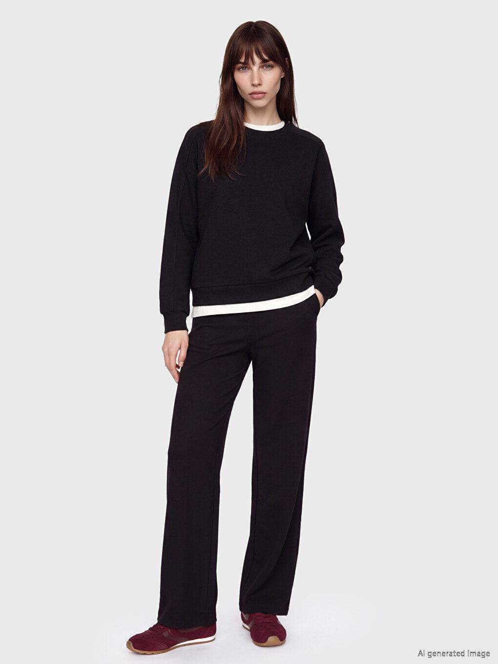 Sweatshirt Oversize Me Prekje Të Butë Për Gra-1