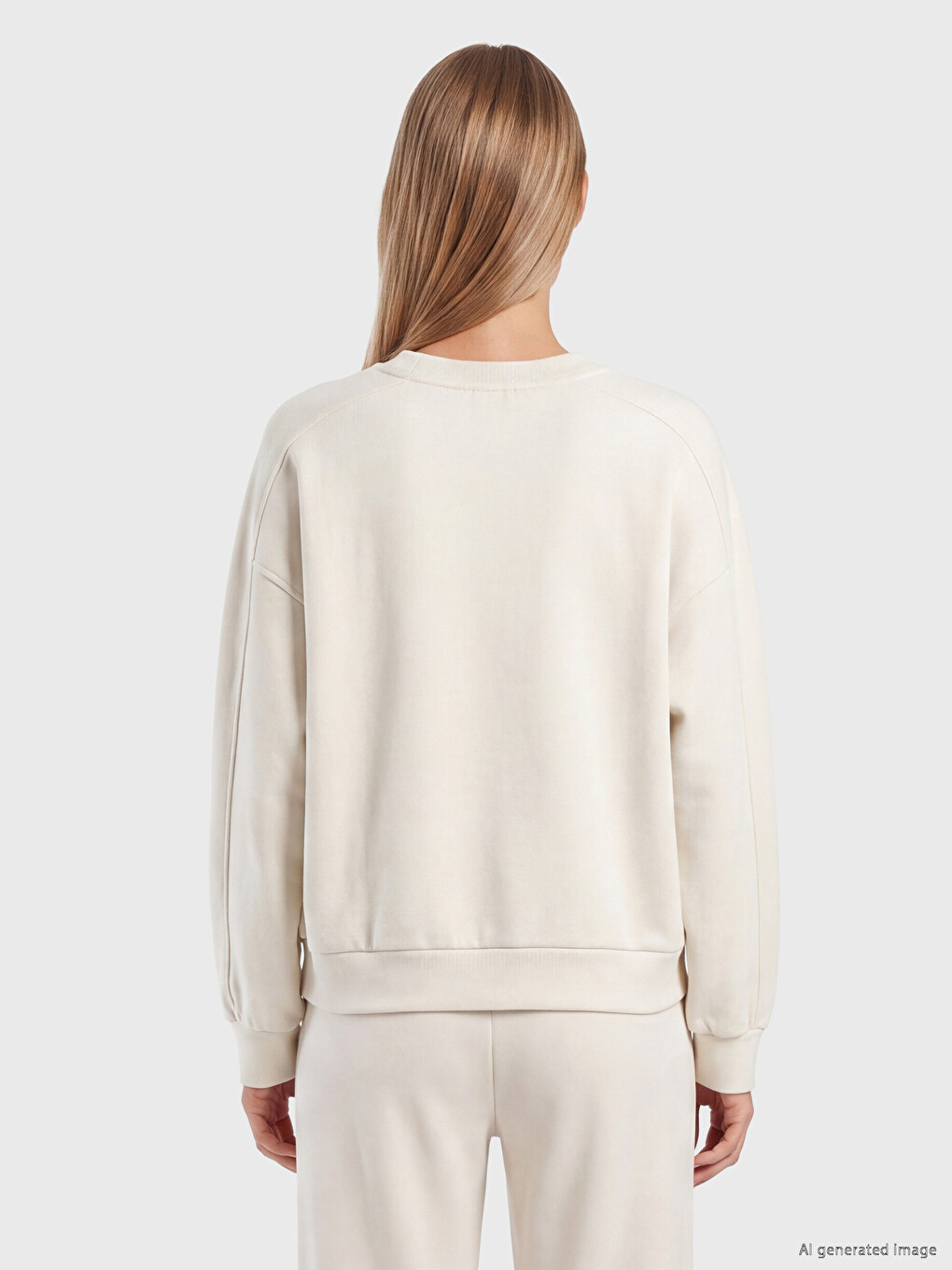 Gri Soft Touch Oversize Kadın Sweatshirt-3