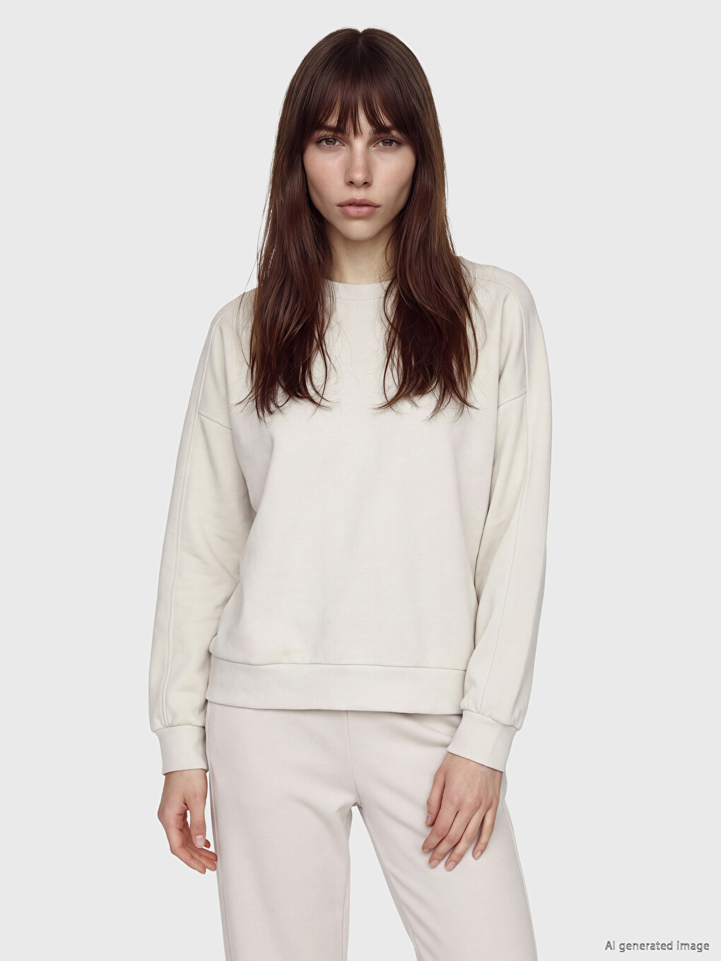 Sweatshirt Oversize Me Prekje Të Butë Për Gra