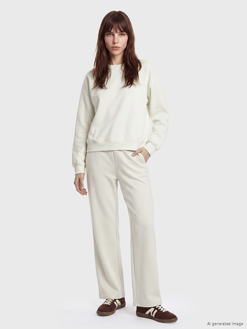 Sweatshirt Oversize Me Prekje Të Butë Për Gra-1