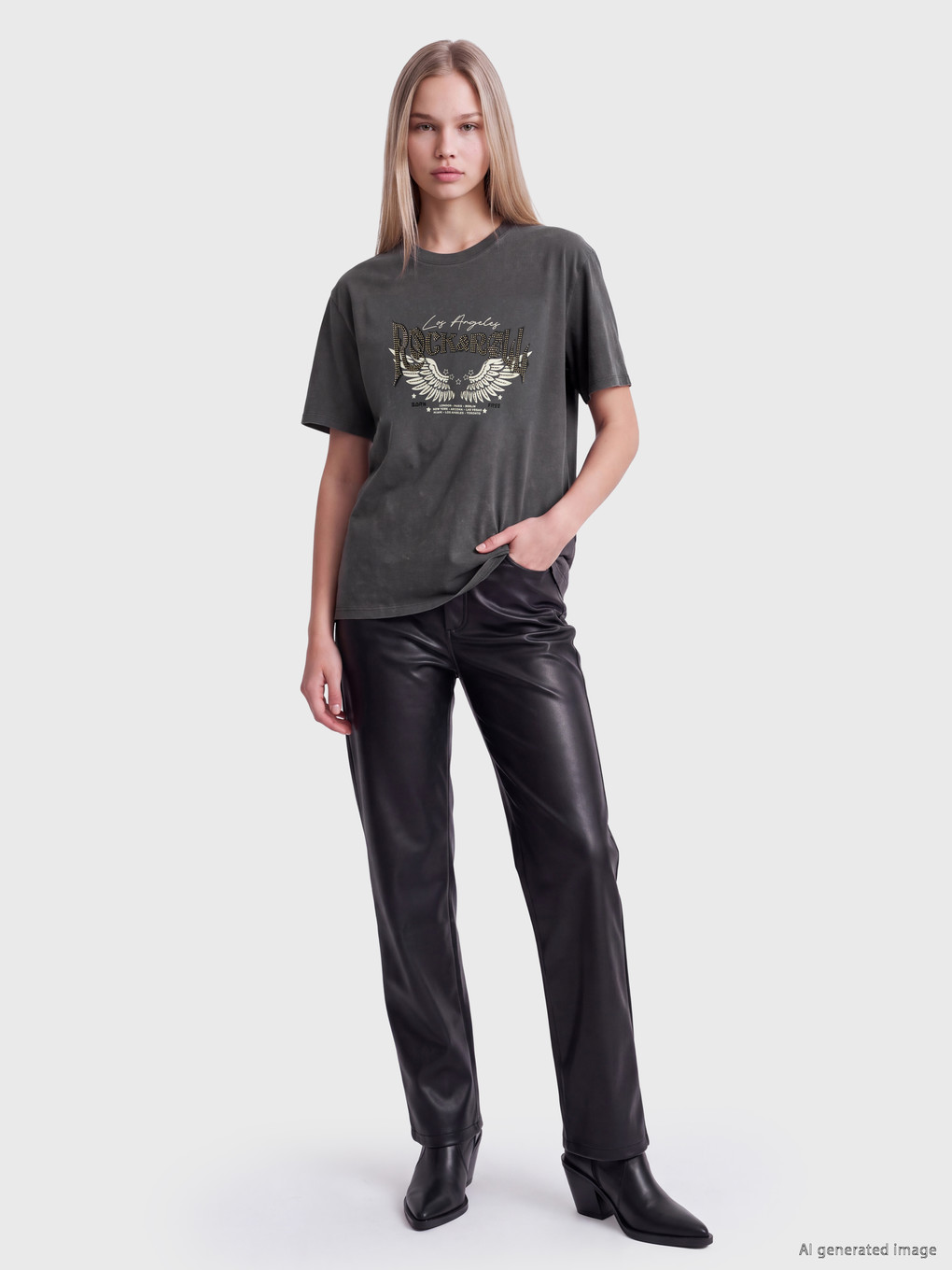 Printed %100 Cotton Women's T-shirt-1