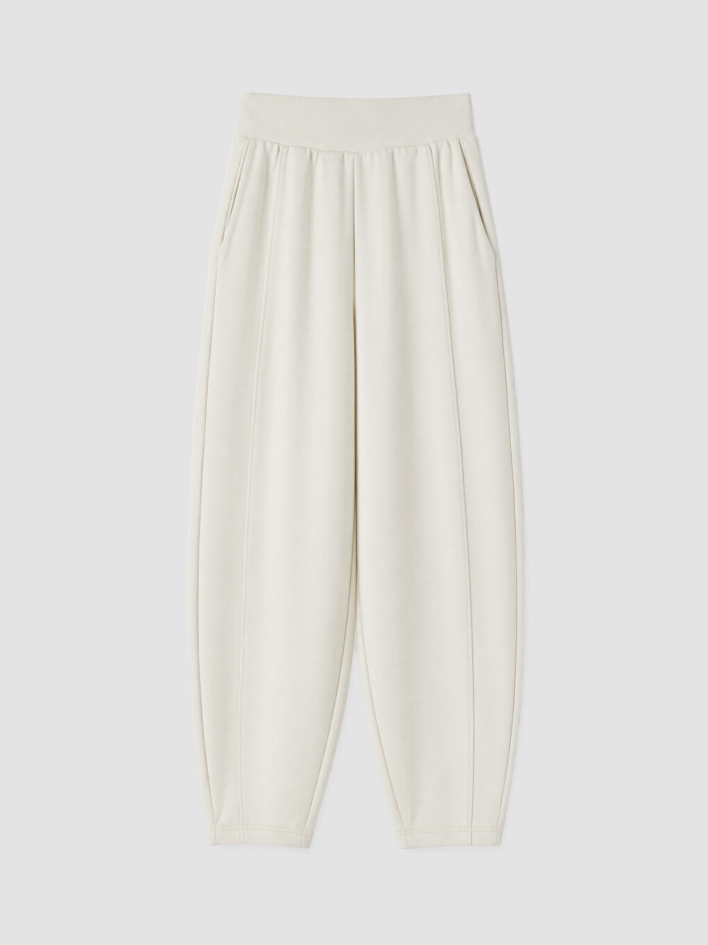 Bej Beli Lastikli Soft Touch Kadın Pantolon