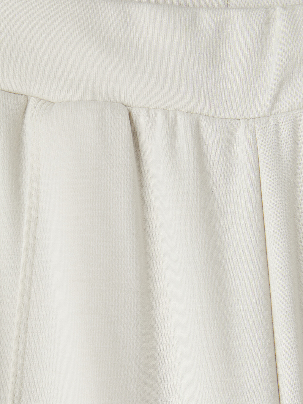 Bej Beli Lastikli Soft Touch Kadın Pantolon-1