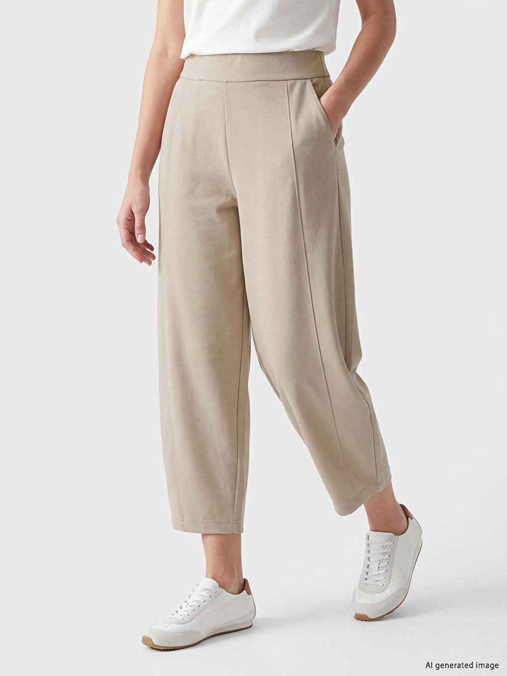 Elastic Waist Soft Touch Women's Trousers-1