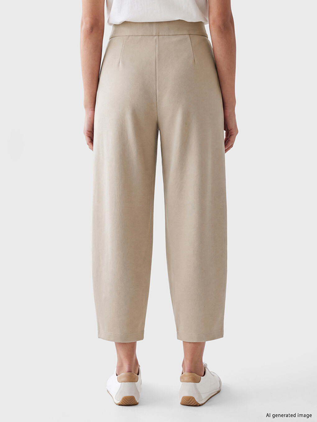 Elastic Waist Soft Touch Women's Trousers-3