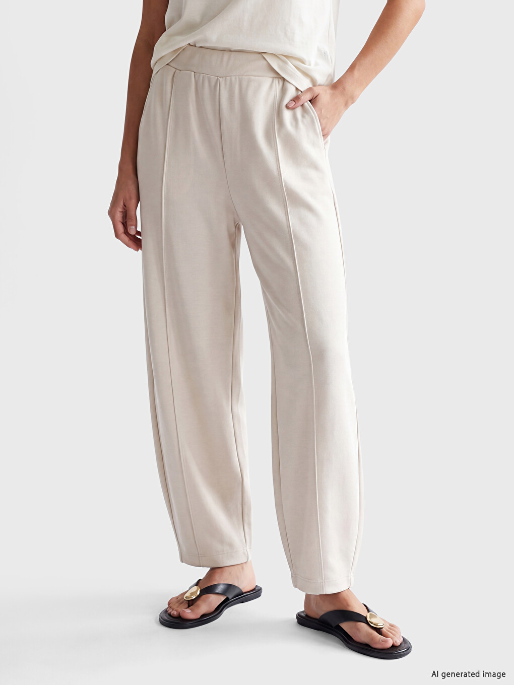 Elastic Waist Soft Touch Women's Trousers-1