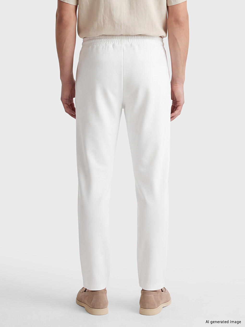 Beyaz Regular Fit Erkek Eşofman Altı-2