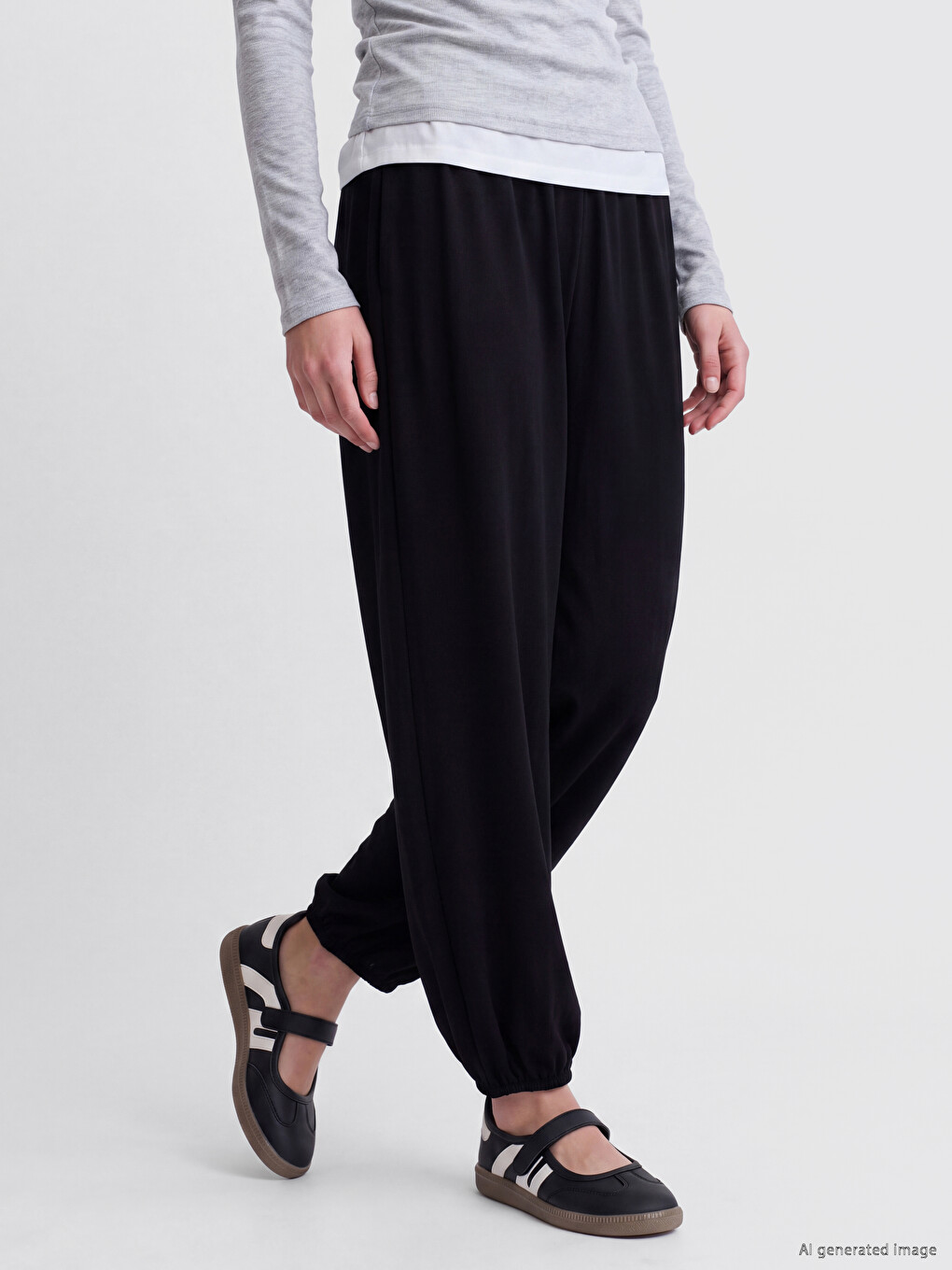 Elastic Waist Women's Shalwar Trousers-1